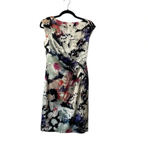 Suzy Chin for Maggy Boutique Women’s Sleeveless Multicolored Silk Dress Sz 4 GUC